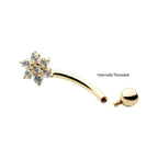 Invictus | 14k gold | Internally Threaded Navel | CZ Flower