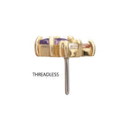 Invictus | 14k gold | 3-Cluster Round, Square & Baguette Prong Set Multi-Gem Top