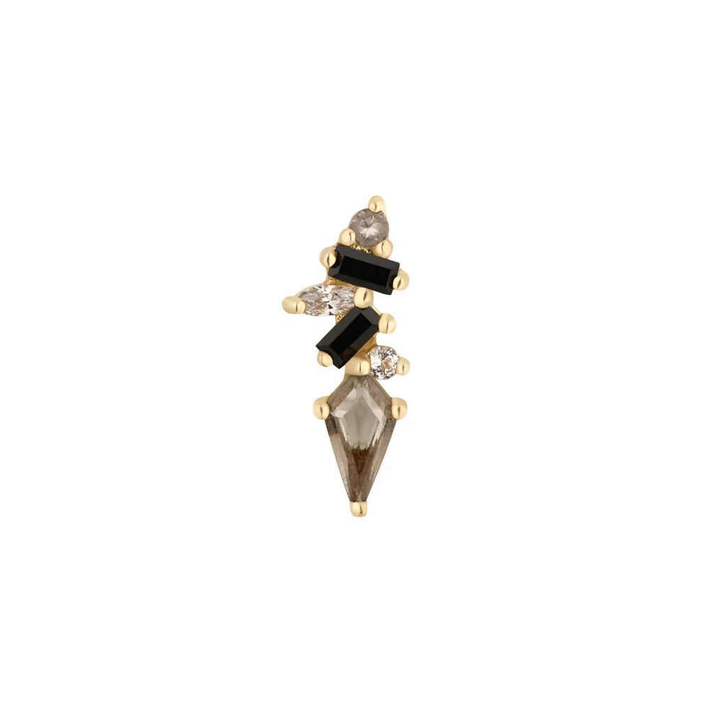 Buddha | 14k gold | Mixt | Smoky Quartz + Black Spinel