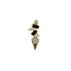 Buddha | 14k gold | Mixt | Smoky Quartz + Black Spinel