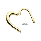 Invictus | 14k gold | Heart Hinged Hoop