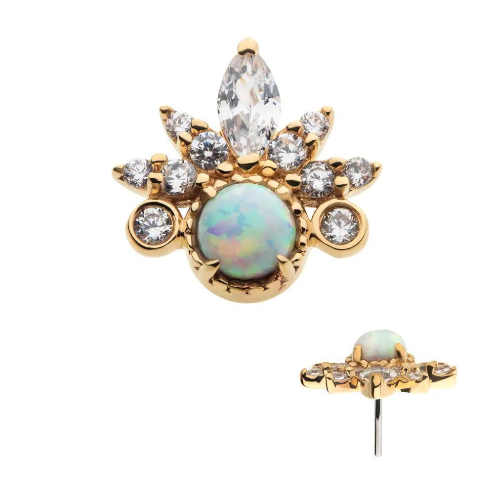 Invictus | 14k gold | Tiara Cluster | CZ/Opal