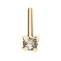 Invictus | 14k gold | Nose Pin | Clear CZ