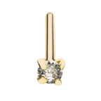 Invictus | 14k gold | Nose Pin | Clear CZ