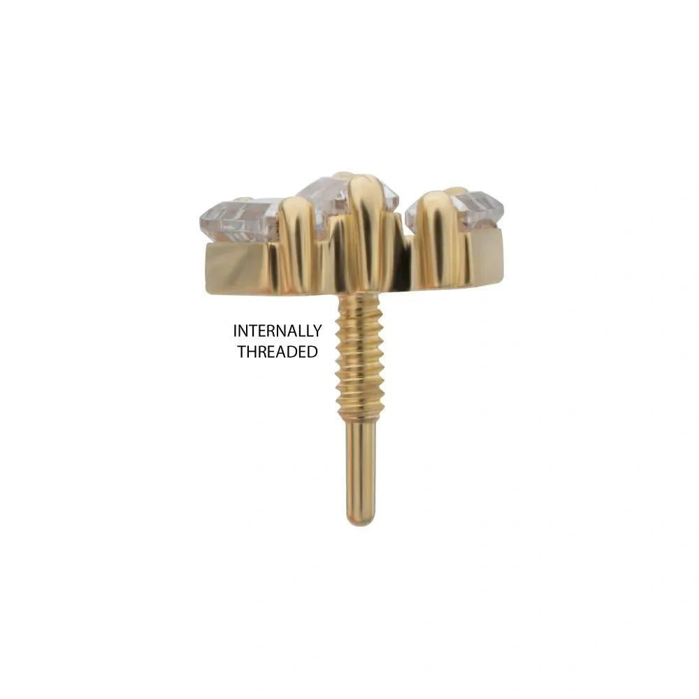 Invictus | 14k gold | Triple Baguette Cluster | CZ