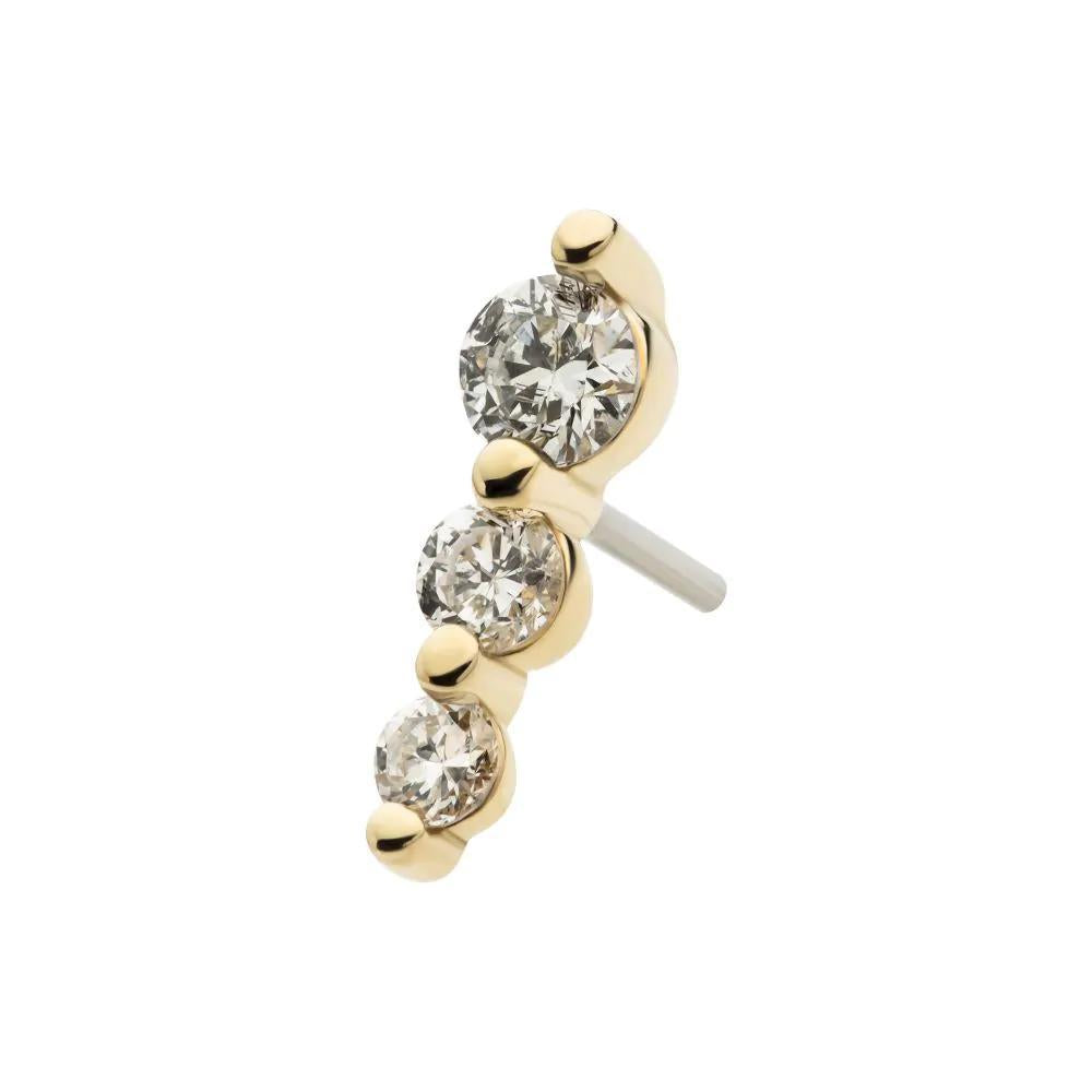 Invictus | 14k gold | 3 Gem Cluster Prong | Lab-Grown Diamond