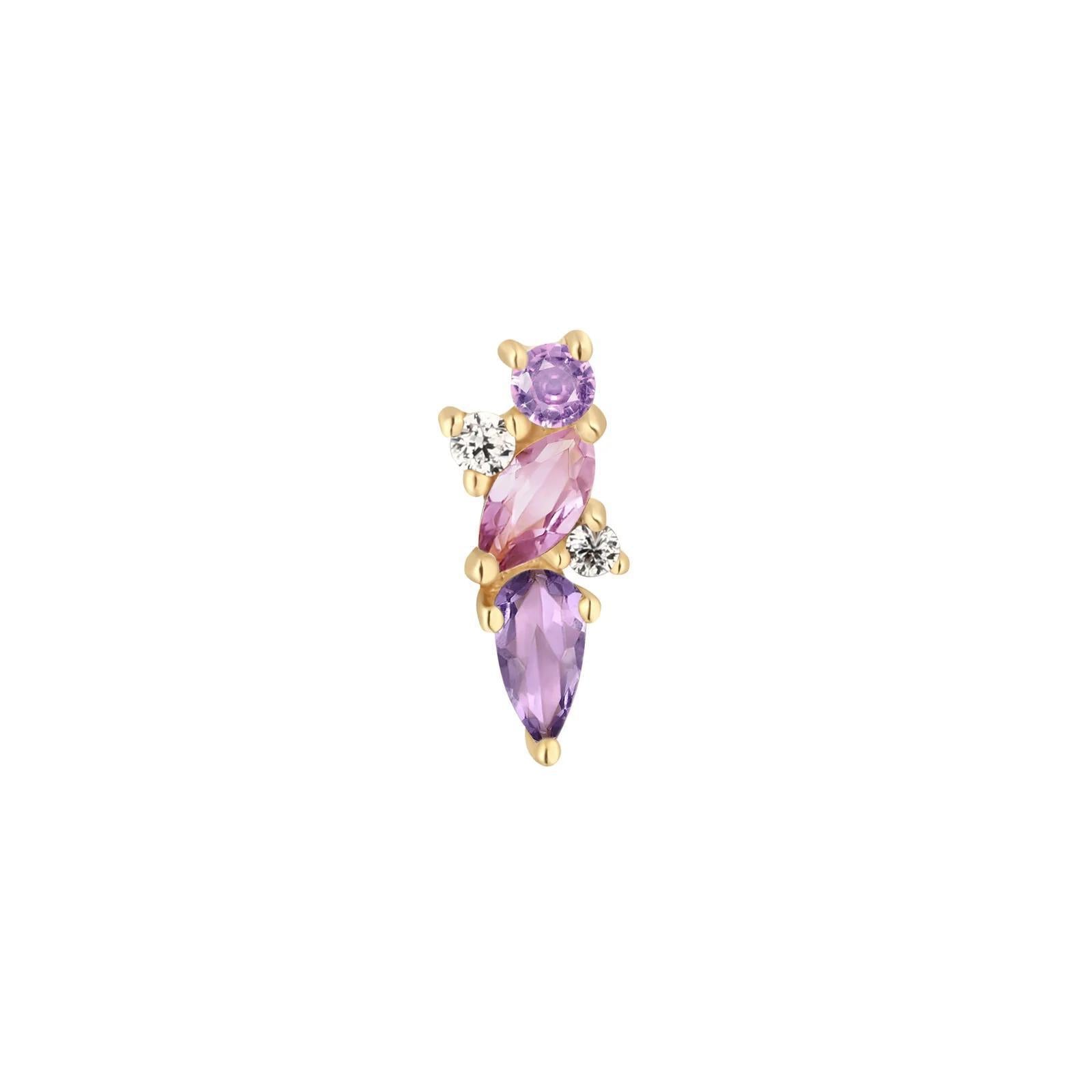 Buddha | 14k gold | Visionary | Amethyst + Pink Sapphire