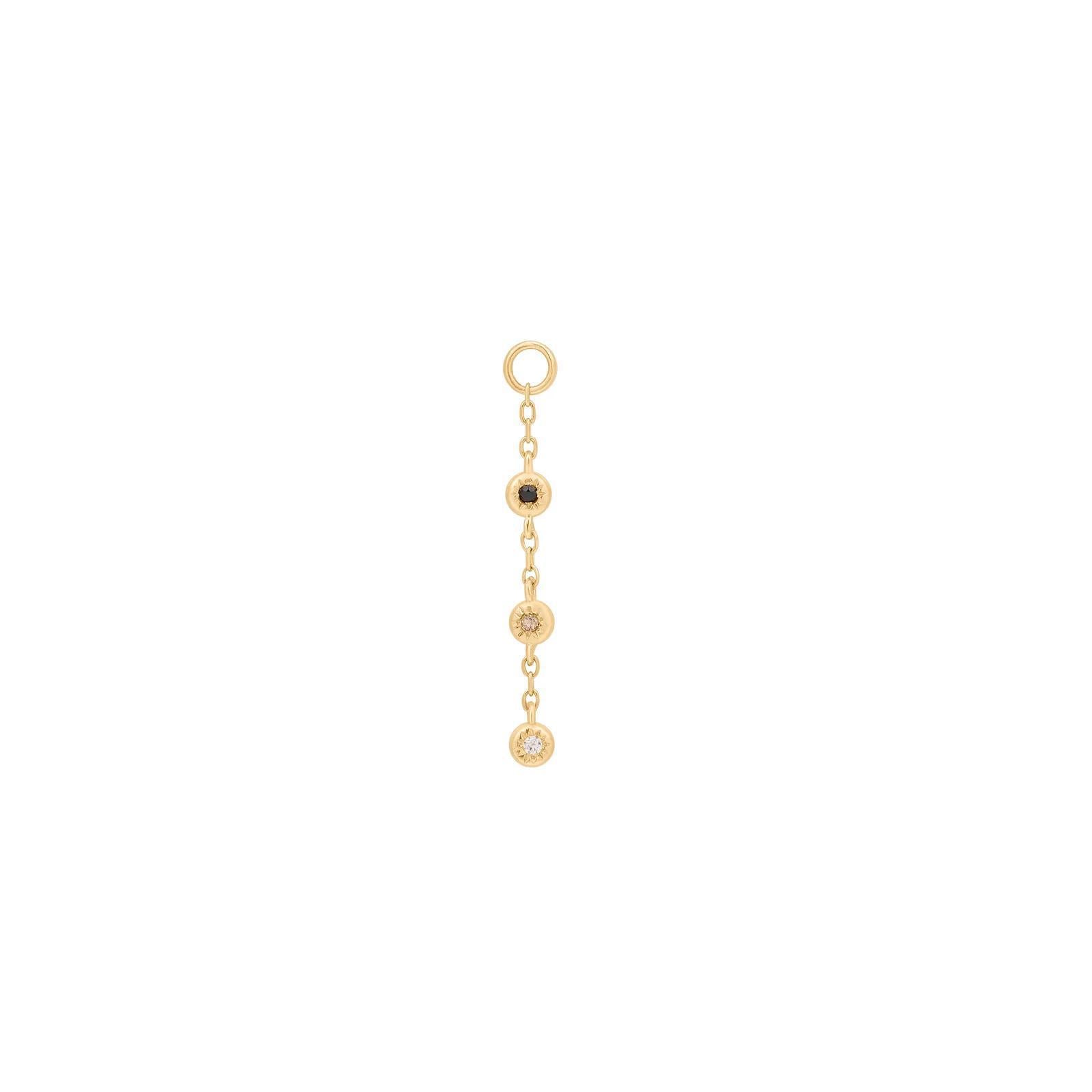 Buddha | 14k gold | Dig It Charm | Black Spinel + Smoky Quartz + CZ
