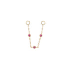 Buddha | 14k gold | 3 Bezel Chain | Pink Sapphire