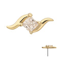 Invictus | 14k gold | Wave with Prong Set Princess Cut | CZ