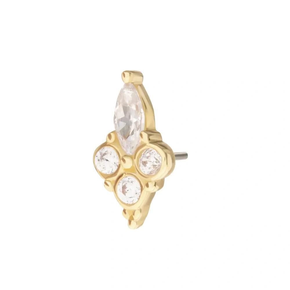 Invictus | 14k gold | Prong Set Marquise Trinity | CZ
