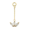 Invictus | 14k gold | 3-Cluster Marquise Dangle Charm | CZ