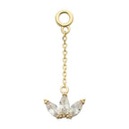 Invictus | 14k gold | 3-Cluster Marquise Dangle Charm | CZ
