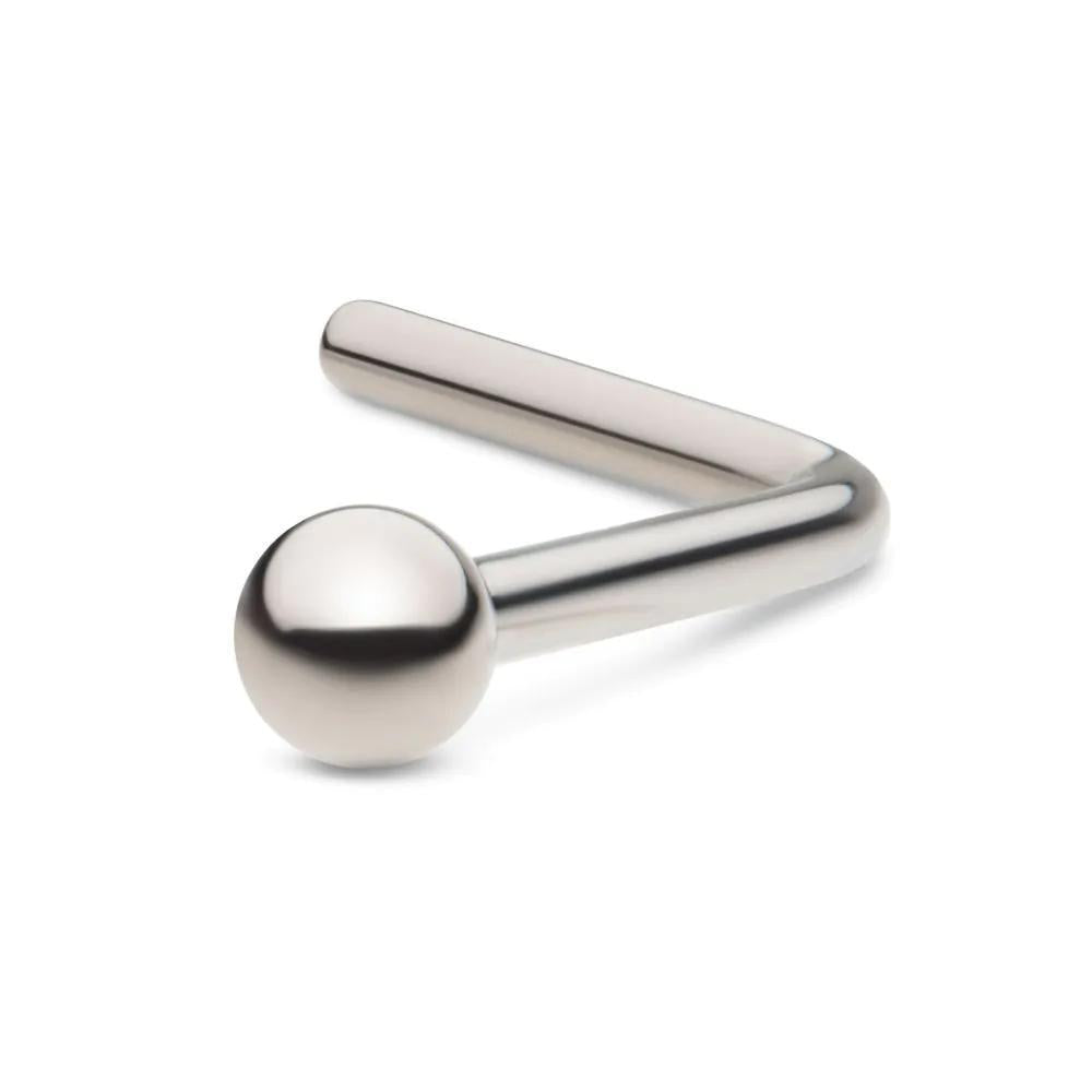 Inv | Titanium | L-Shaped Nosepin | 20g 1/4" w/ 2mm Ball
