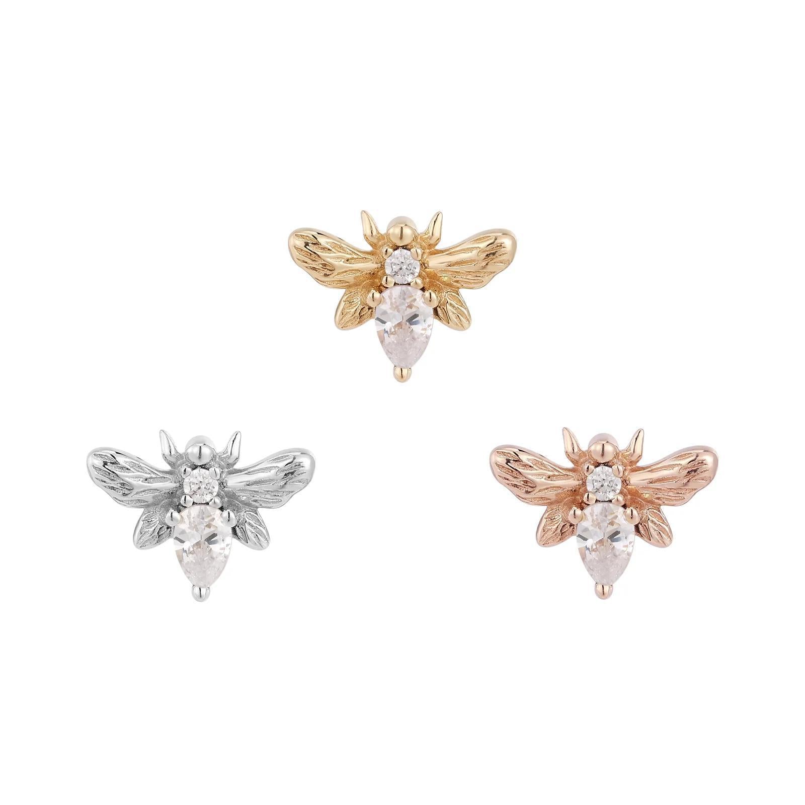 Buddha | 14k gold | Bee Chic | Clear CZ