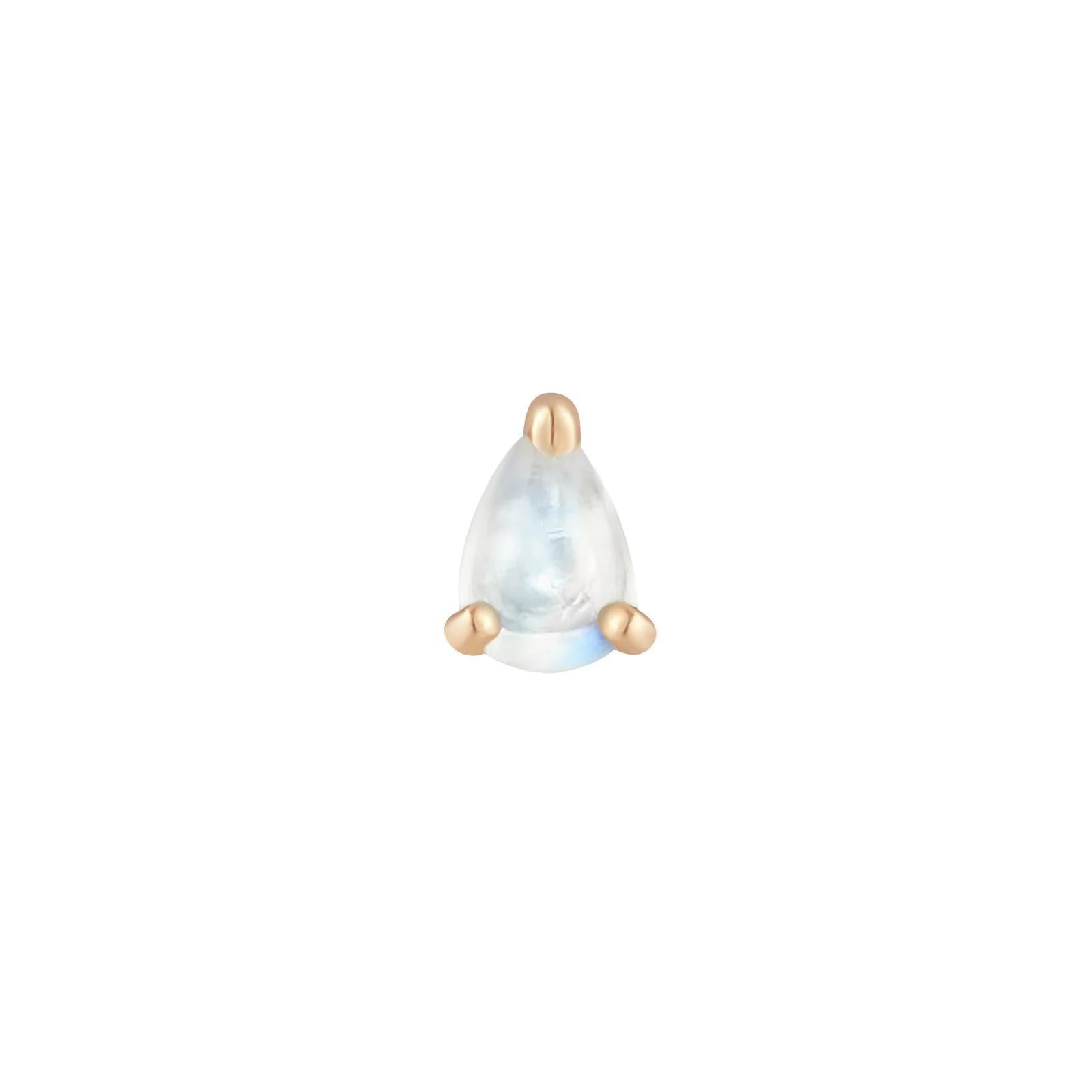 Buddha | 14k gold | Prong Pear | Rainbow Moonstone