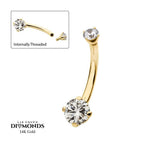 Invictus | 14k gold | Double Round 4-Prong Clear Lab-Grown Diamonds | 14g 7/16