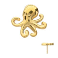 Invictus | 24k Gold PVD Titanium | Threadless Low Profile 3D Octopus Top