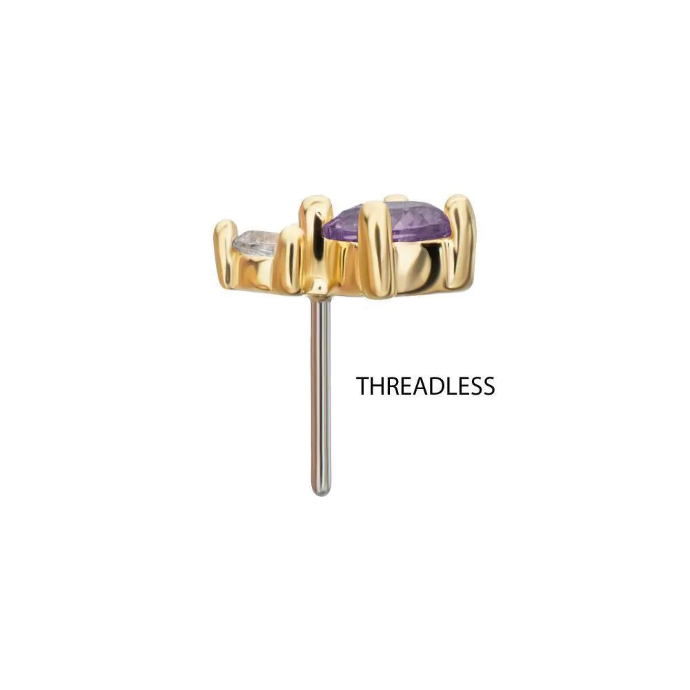 Invictus | 14k gold | Double Round Prong Set Multi-Gem Top