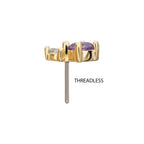 Invictus | 14k gold | Double Round Prong Set Multi-Gem Top