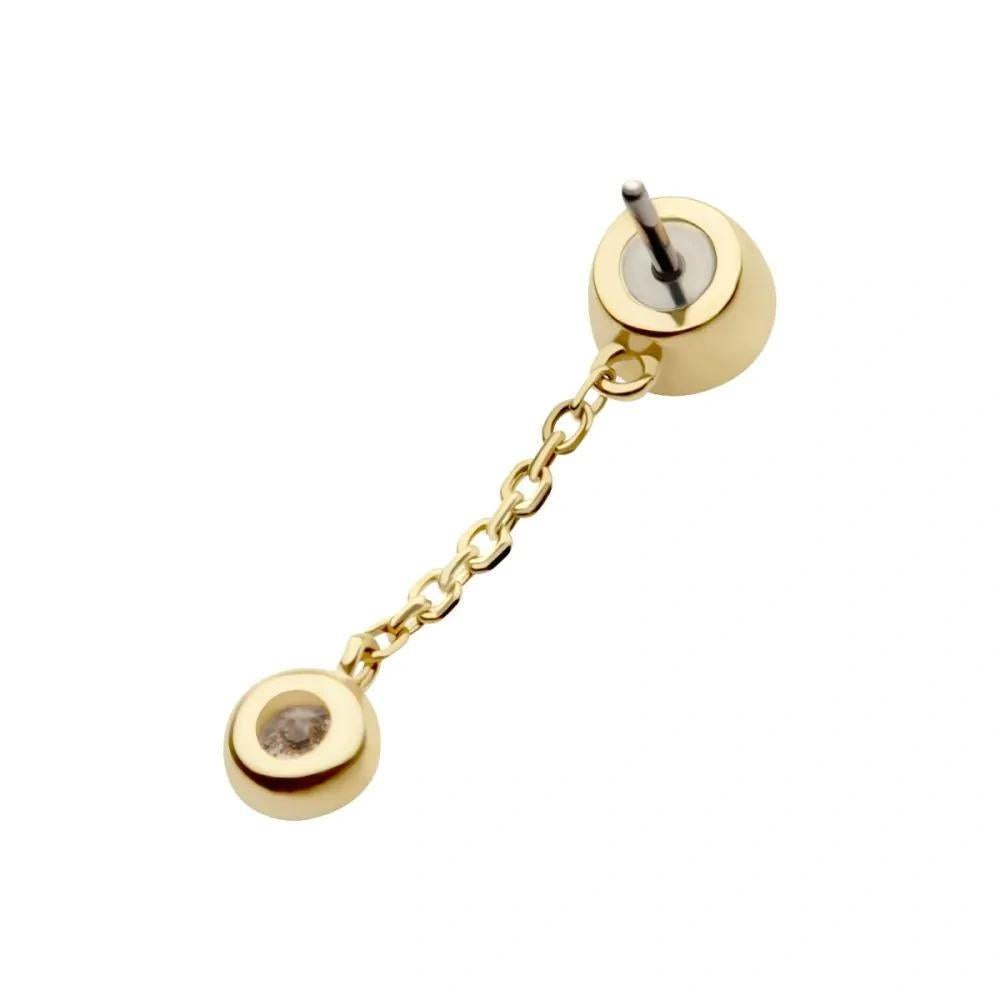 Invictus | 14k gold | Bezel Set with Dangle | CZ