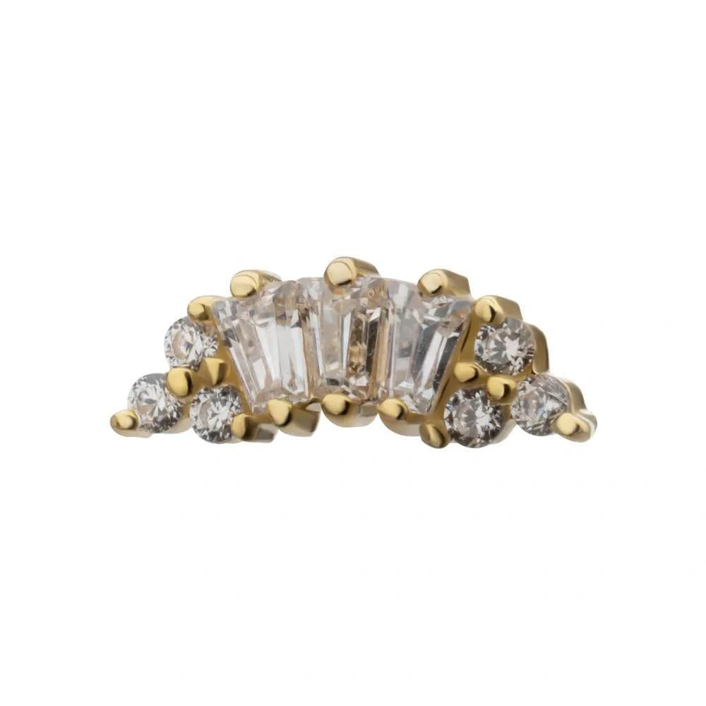 Invictus | 14k gold | Crown Baguette Cluster | CZ