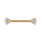 Buddha | 14k gold | Gemma Trios | Forward Facing Set | Swarovski Crystal CZ