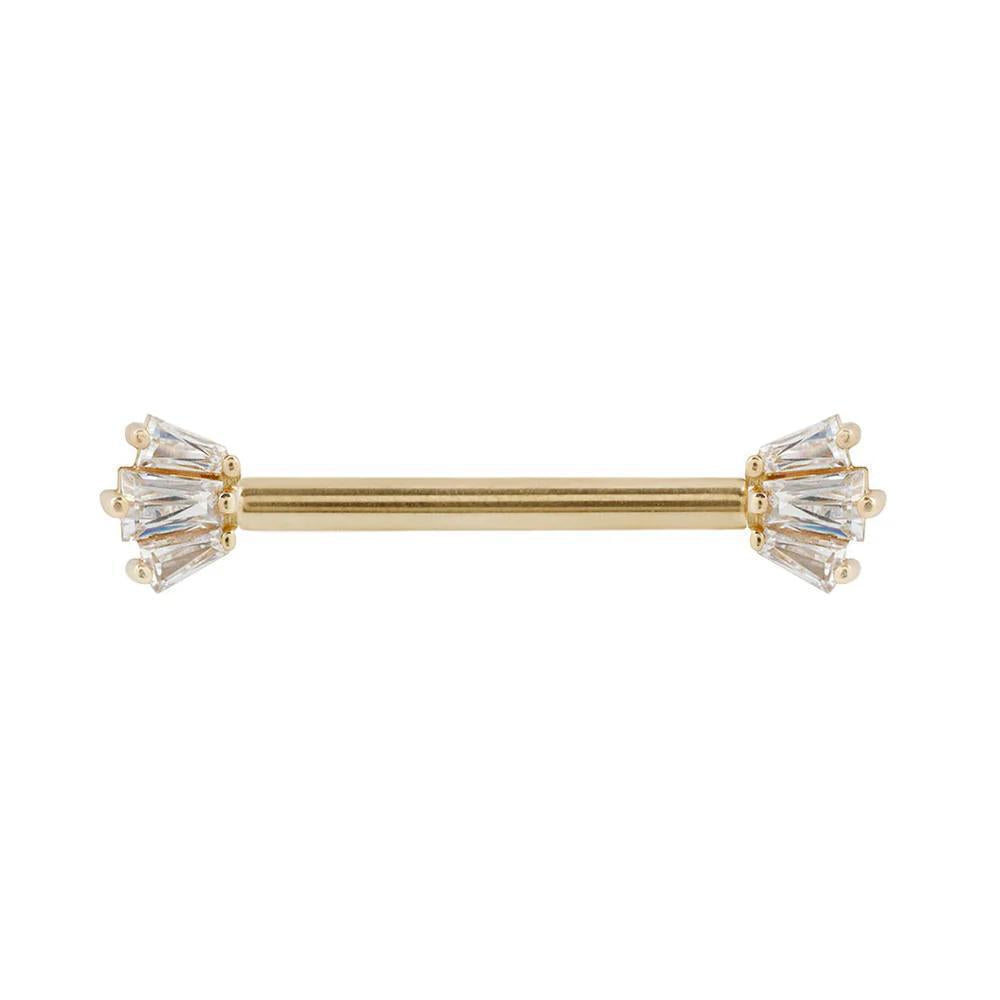 Buddha | 14k gold | Gemma Trios | Forward Facing Set | Swarovski Crystal CZ