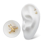 Invictus | 14k gold | Bee with Gem Wings | Clear CZ