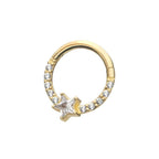 Invictus | 14k gold | Forward Facing Hinged Hoop | Star CZ