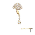 Invictus | 14k gold | Pave Set Mushroom with Dangle | CZ