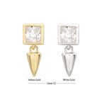 Invictus | 14k gold | Square with Spike Dangle | CZ