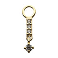 Invictus | 14k gold | Bar with Dangle Prong Set Charm | CZ