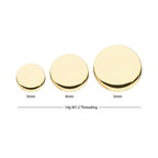 Invictus | 14k gold | 14g Dermal Top | Plain Disk