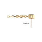 Invictus | 14k gold | Bezel Set Gem Top with Triple Chain Dangle | Black CZ