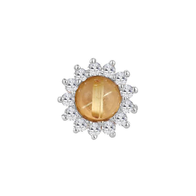 Buddha | 14k gold | Delphine | Rutilated Quartz + White Sapphire