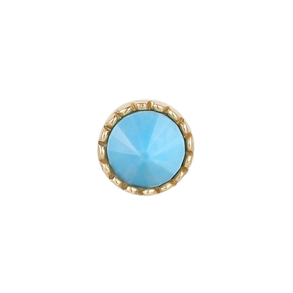 Buddha | 14k gold | Round Accent Bezel Reverse Set | Turquoise