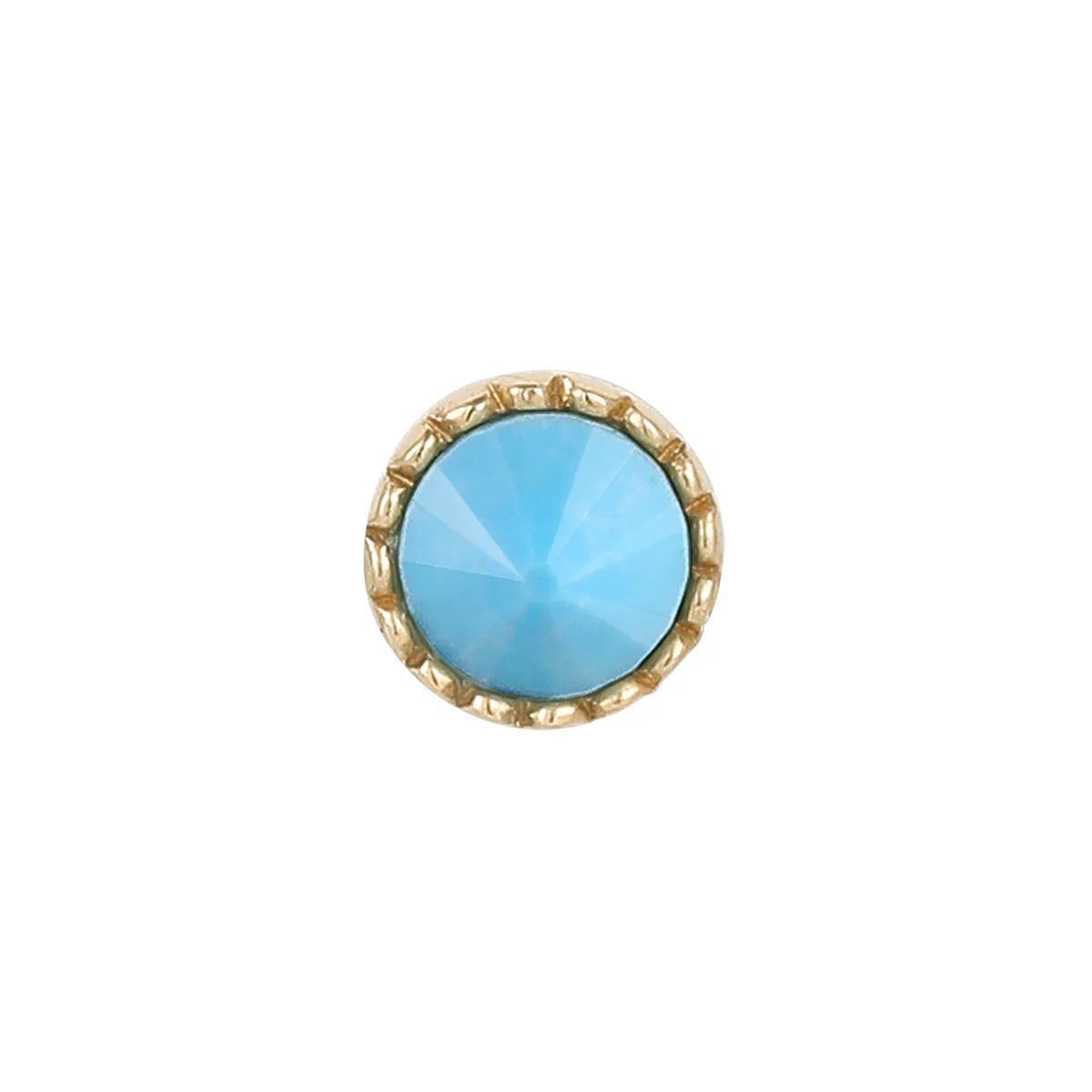 Buddha | 14k gold | Round Accent Bezel Reverse Set | Turquoise