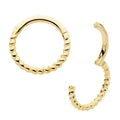 Invictus | 14k gold | Twisted Rope Front Facing Hinged Segment Clicker