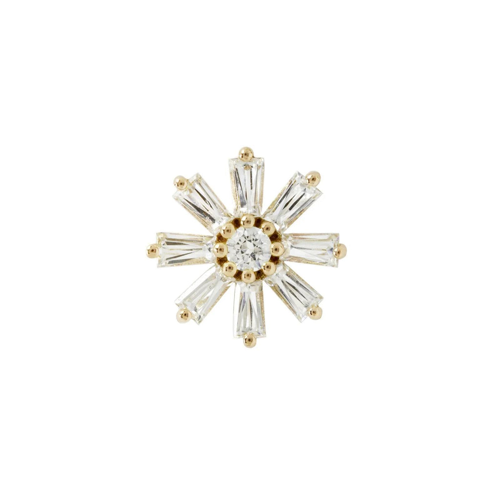 Buddha | 14k gold | Deliah Baguette Flower | Swarovski Crystal CZ