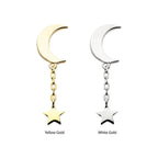 Invictus | 14k gold | Moon with Star Dangle