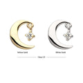 Invictus | 14k gold | Moon with Prong Set Dangle | CZ