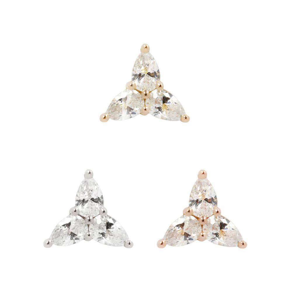 Buddha | 14k gold | 3 Little Pears | Clear CZ