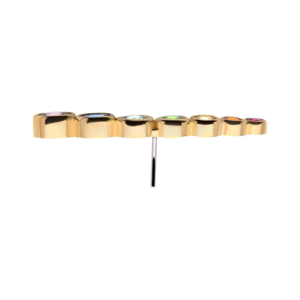 Invictus | 14k gold | 7 Cluster Bezel | Rainbow CZ