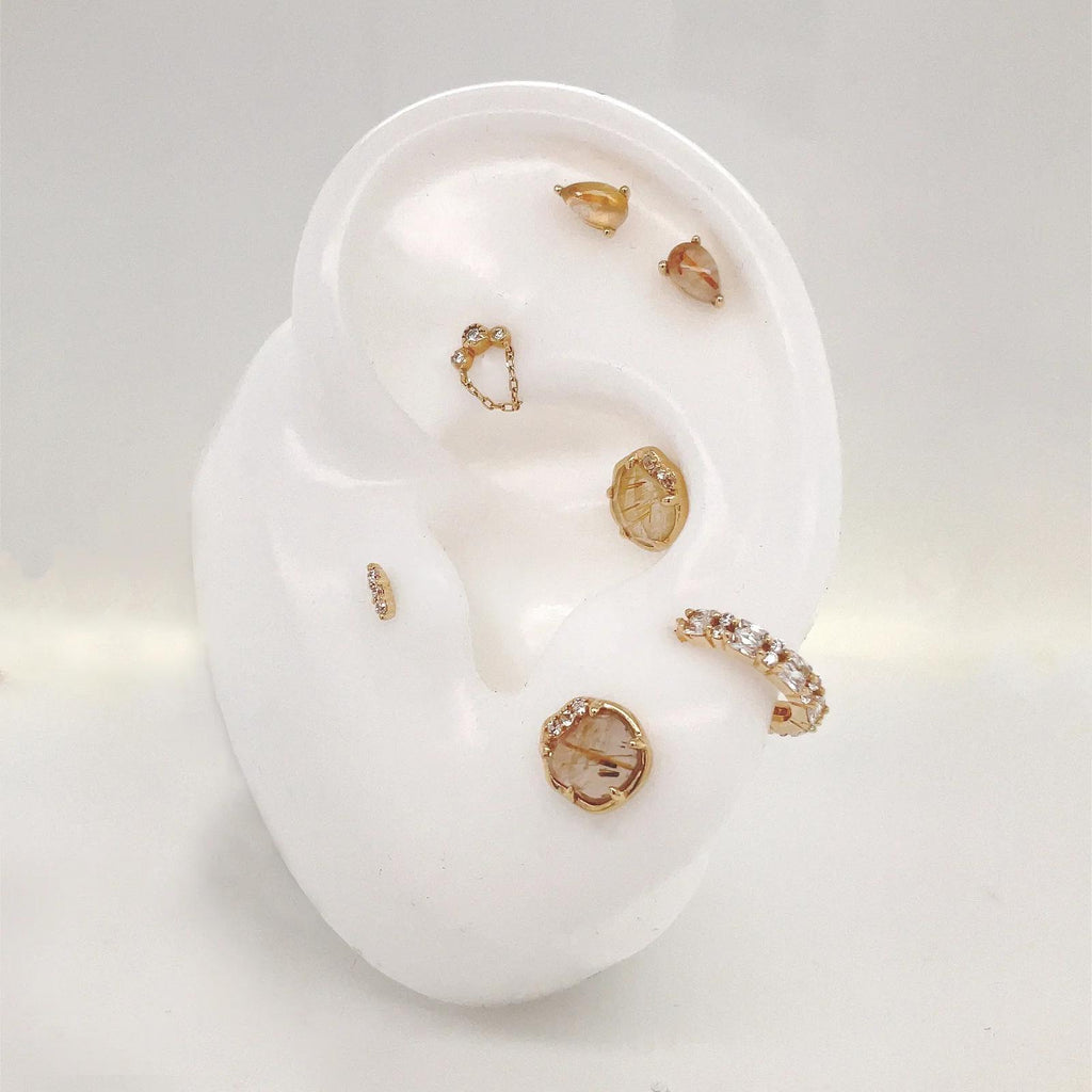 Buddha | 14k gold | Vision | Rutilated Quartz + White Topaz