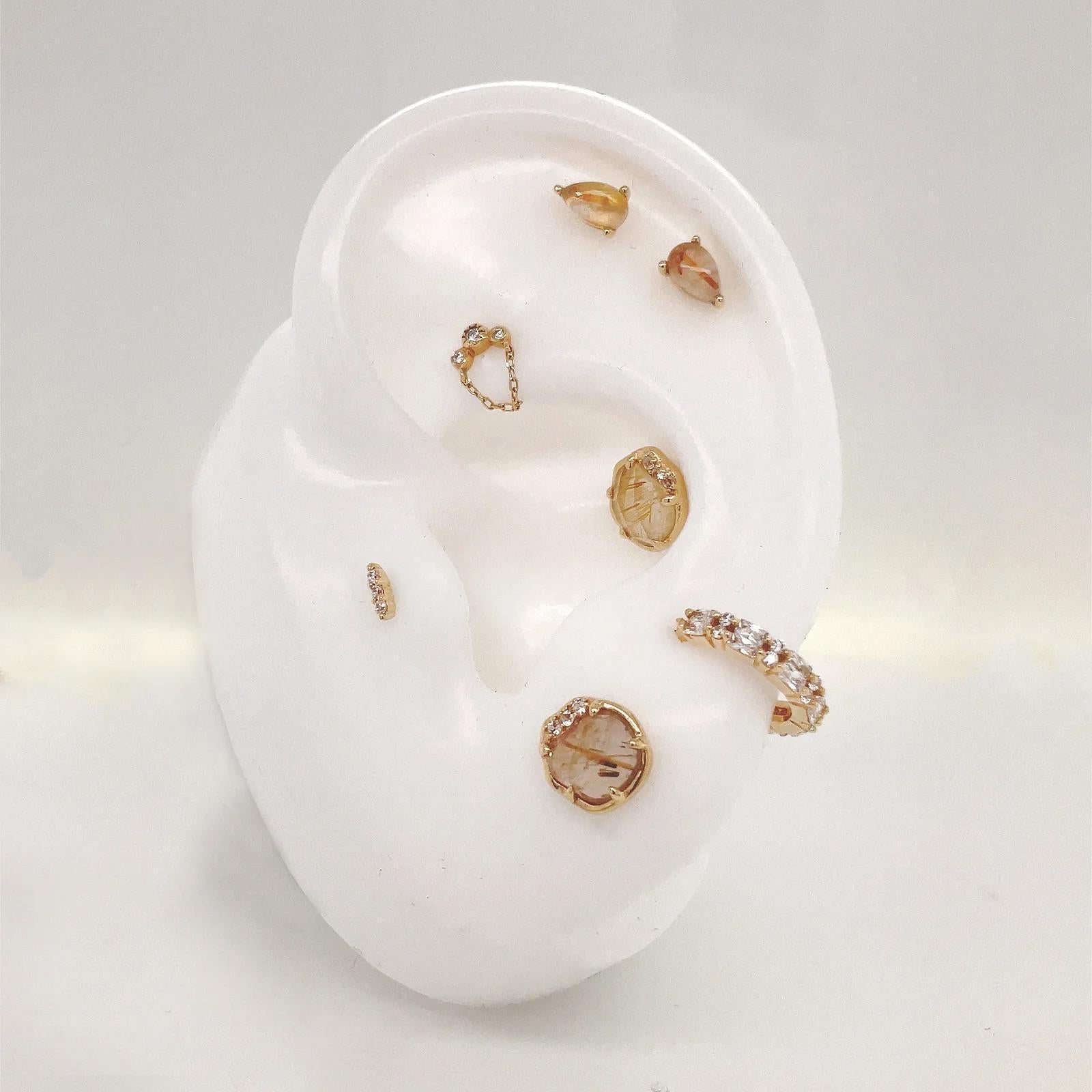 Buddha | 14k gold | Vision | Rutilated Quartz + White Topaz