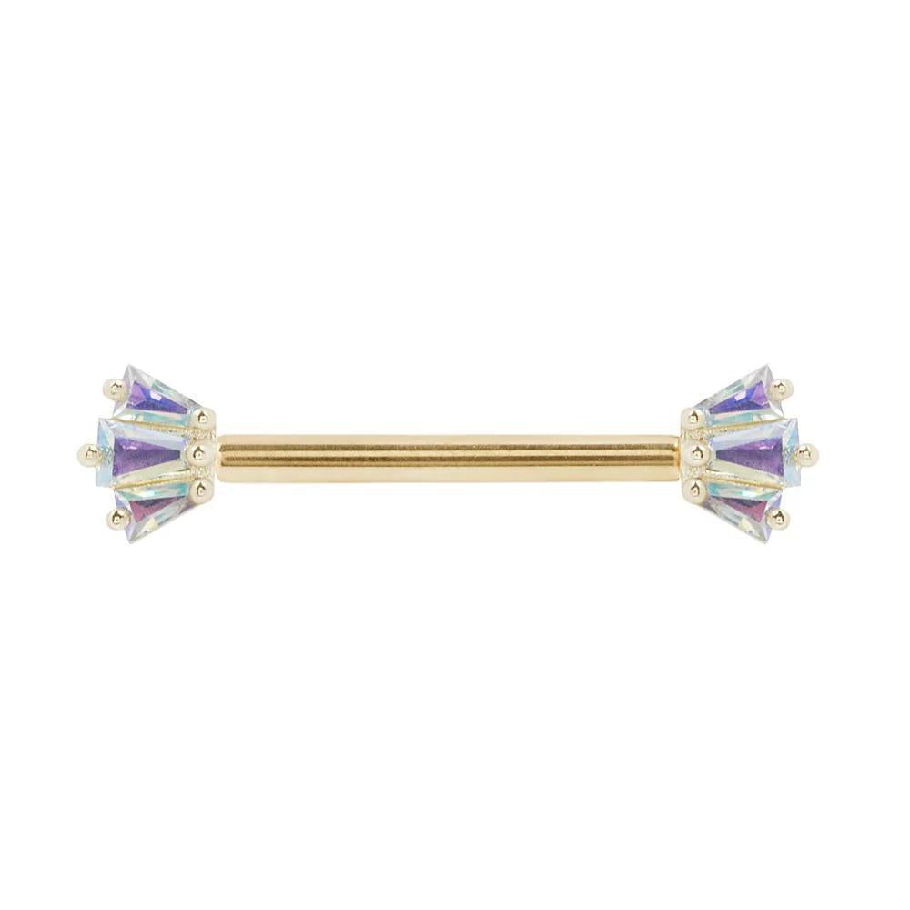 Buddha | 14k gold | Gemma Trios Forward Facing | Mercury Mist Topaz