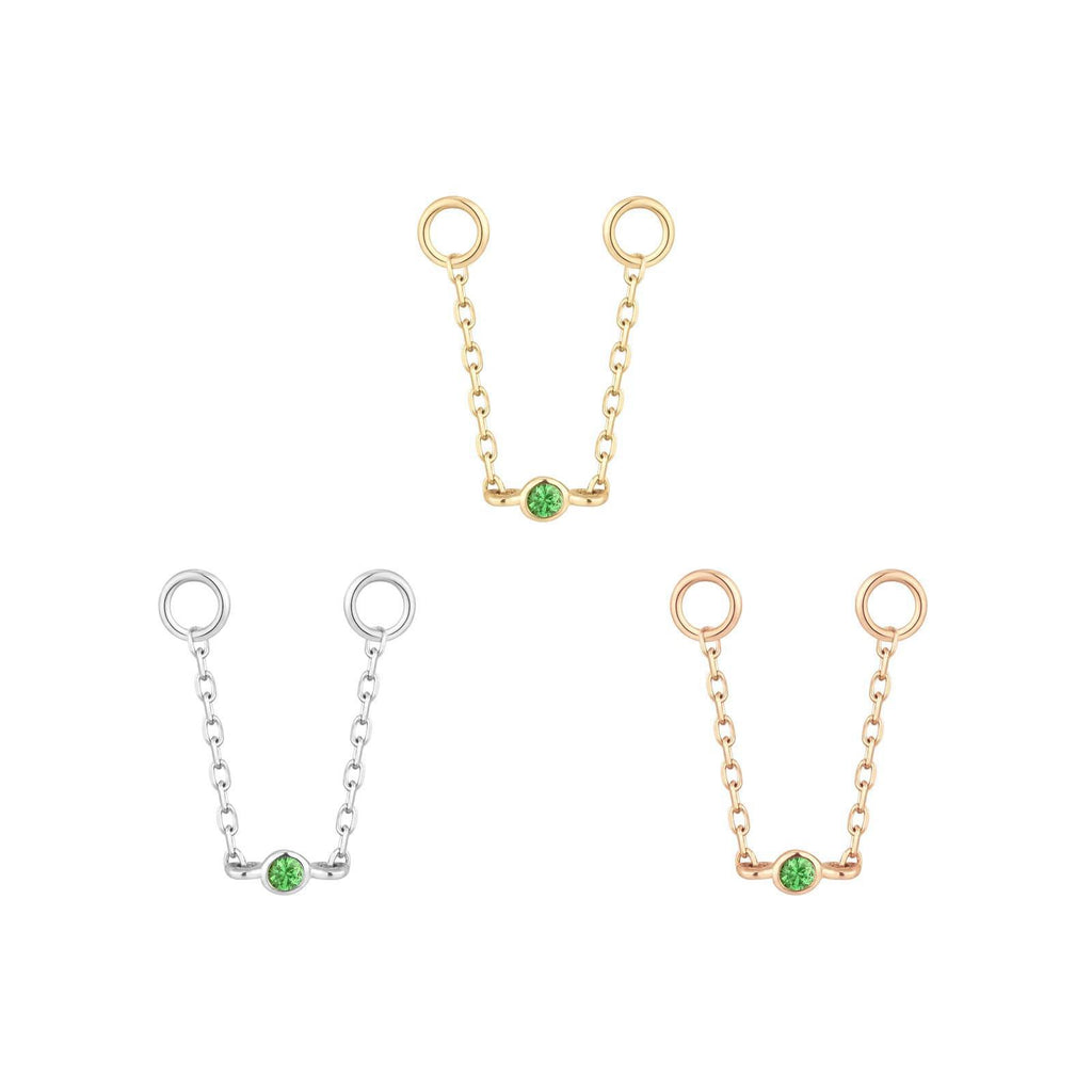 Buddha | 14k gold | Round Center Chain | Tsavorite