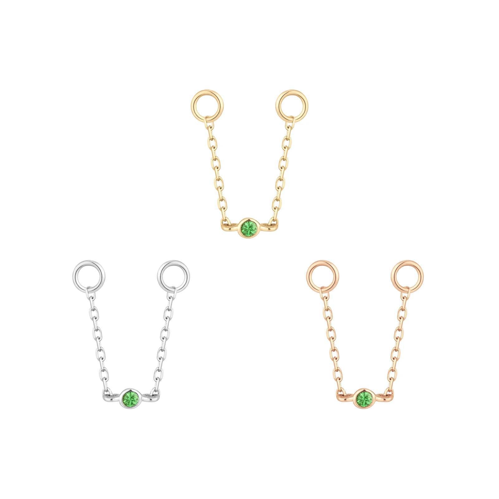 Buddha | 14k gold | Round Center Chain | Tsavorite