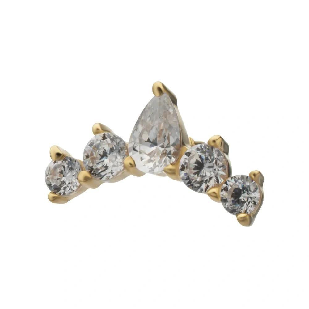 Invictus | 14k gold | 5-Custer Teardrop | CZ